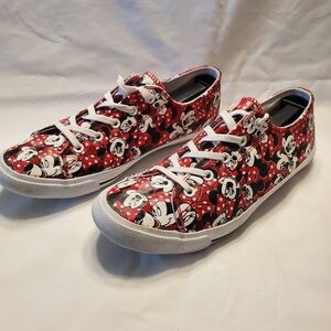Disney Minnie Mouse Shoes Women Size 10 Fashion Red Minnie Pattern Casual Flats